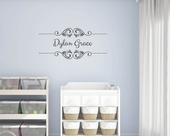 Customized Full Name with Frame Vinyl Decal Nursery Sticker